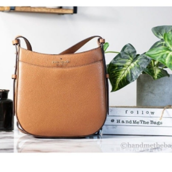 NEW Kate Spade Leila Small Crossbody Gingerbread Pebble Leather North South Bag - Picture 2 of 4